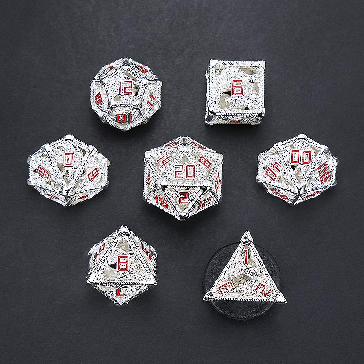 Custom Dice Maker D100 D20 Edge 1000 Big Side Dice Black Polyhedral Hollow Metal Board Game Pack Dice Suit