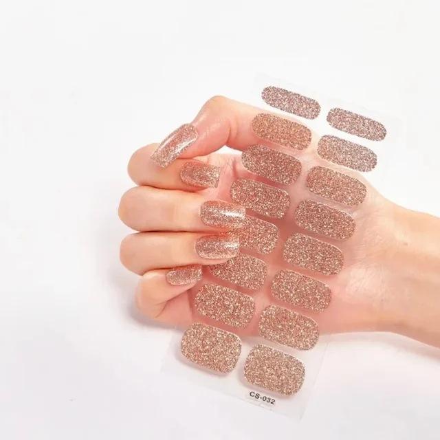 Waterproof Nail Gel Sticker Decal Semi-cured UV Lamp Gel Nail Sticker With UV Lamp, Durable