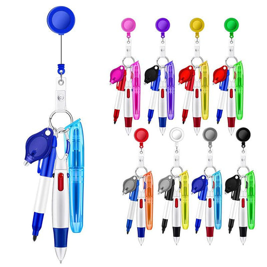 Assemble Multi-function Nurse Pen Set Clip Badge Holder Retractable Custom Nurse Pen Badge Reel Nurse Doctor Gift