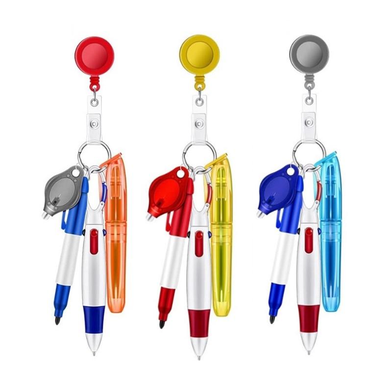 Assemble Multi-function Nurse Pen Set Clip Badge Holder Retractable Custom Nurse Pen Badge Reel Nurse Doctor Gift