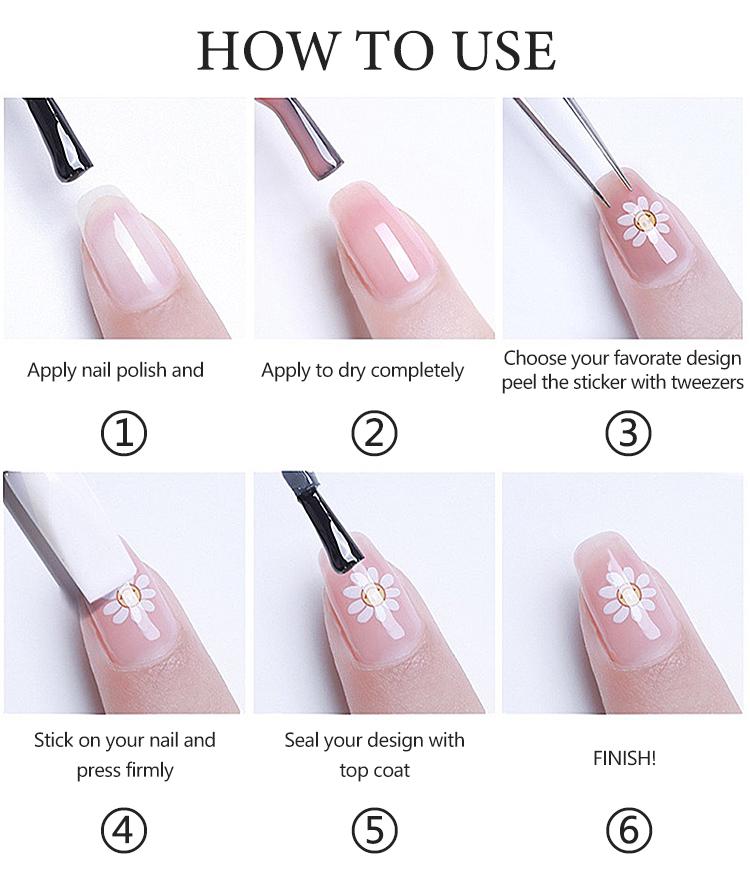 Honey Girl Hot Sell Adhesive Pink Blue Butterfly Nail Art 3D Decal Sticker