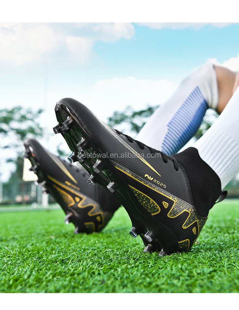 Factory High Quality Men's FG Grass Training Football Shoes New Fashion Football Summer Spring 33-45 Rubber Kids Boys