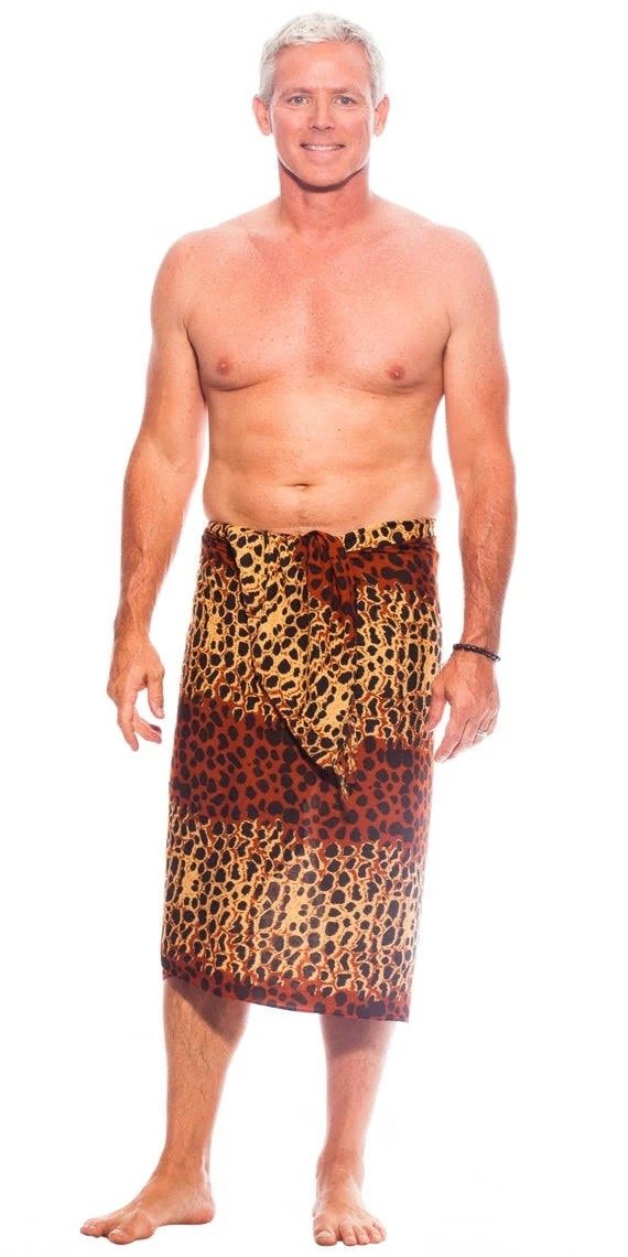 Custom Logo Design Summer Fashion Swimsuit Shawl Floral Print Beach Lavalava Hawaiian Apron For Men