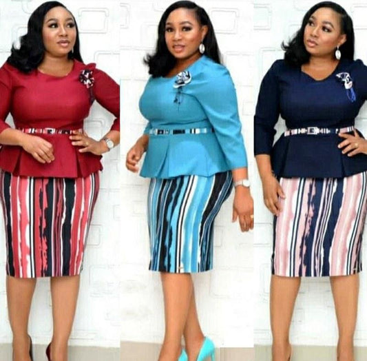 Plus Size 6XL Women African Turkey Women Office Belt Long Sleeve Dress Women Elegant Office Dress Belt Belt