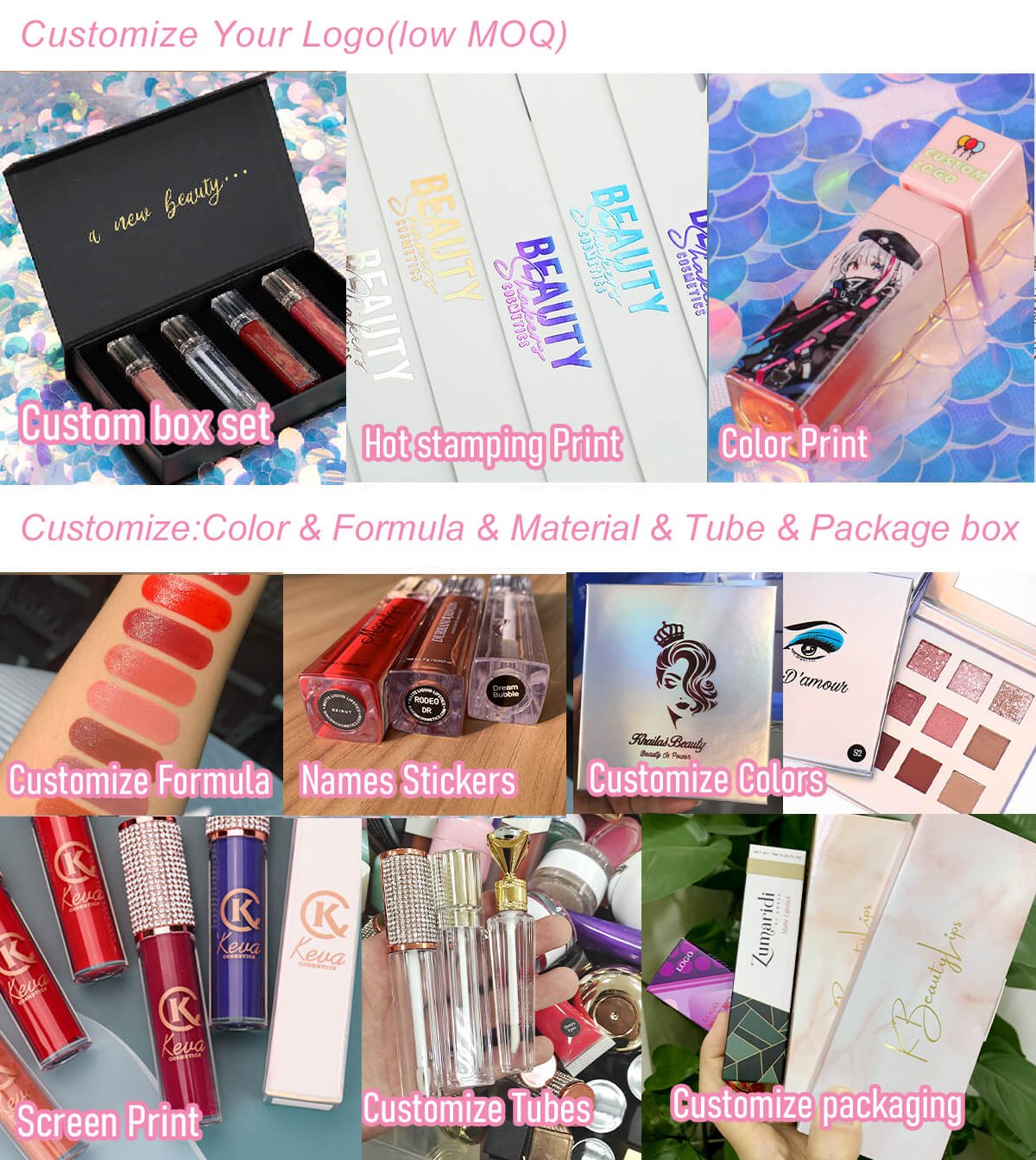 Wholesale Suit Makeup Lip Gloss Vegetarian Peptide Lip Gloss Moisture-proof Lipstick Liquid Glitter Lip Glaze