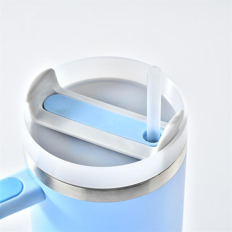 Custom 40 Oz Tumbler Reusable Stainless Steel Insulated Water Bottle 40 Oz Coffee Cup Travel Car Cup With Handle Straw Cover