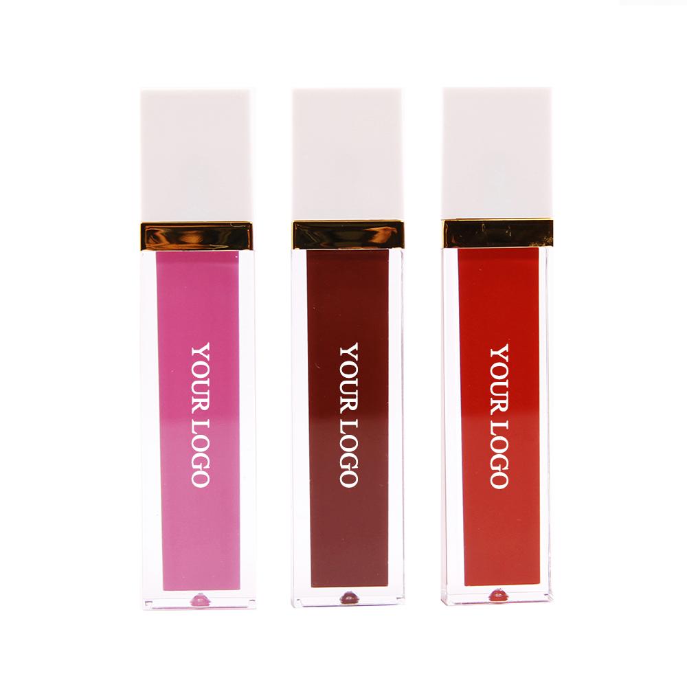 Customized logo OEM odm wholesale matte lipstick gloss lip gloss clear finish cruelty free glitter lip gloss set