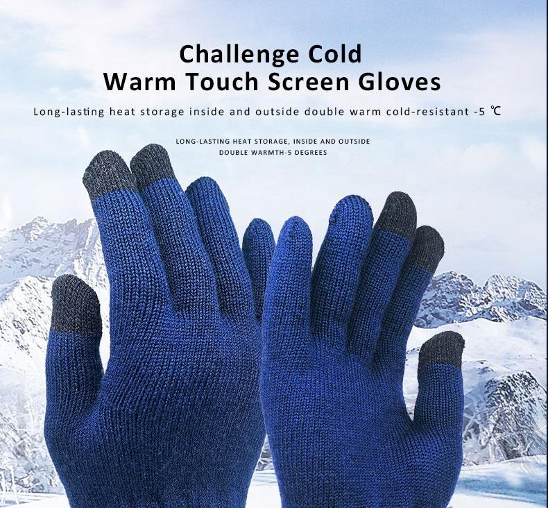 100% Merino Wool Custom Logo Men Magic Warm Women Knitted Winter Gloves With Luxury Retro Biker Hand Gloves