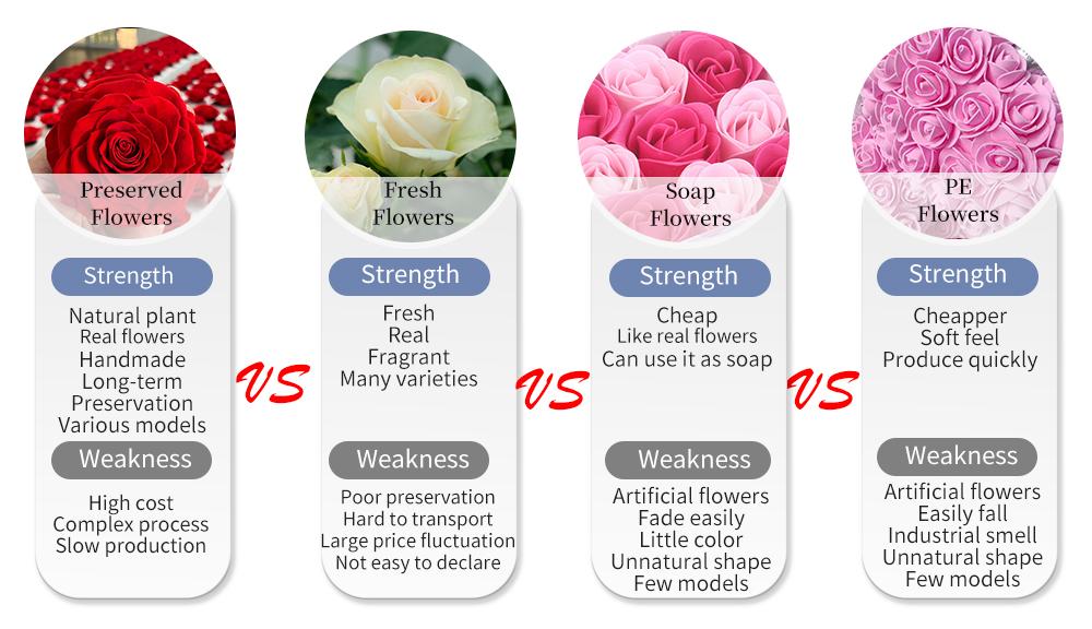 Wholesale Valentine's Day Christmas Gifts Eternal Flowers Permanent Natural Preservation Flowers Eternal Fresh Box Rose