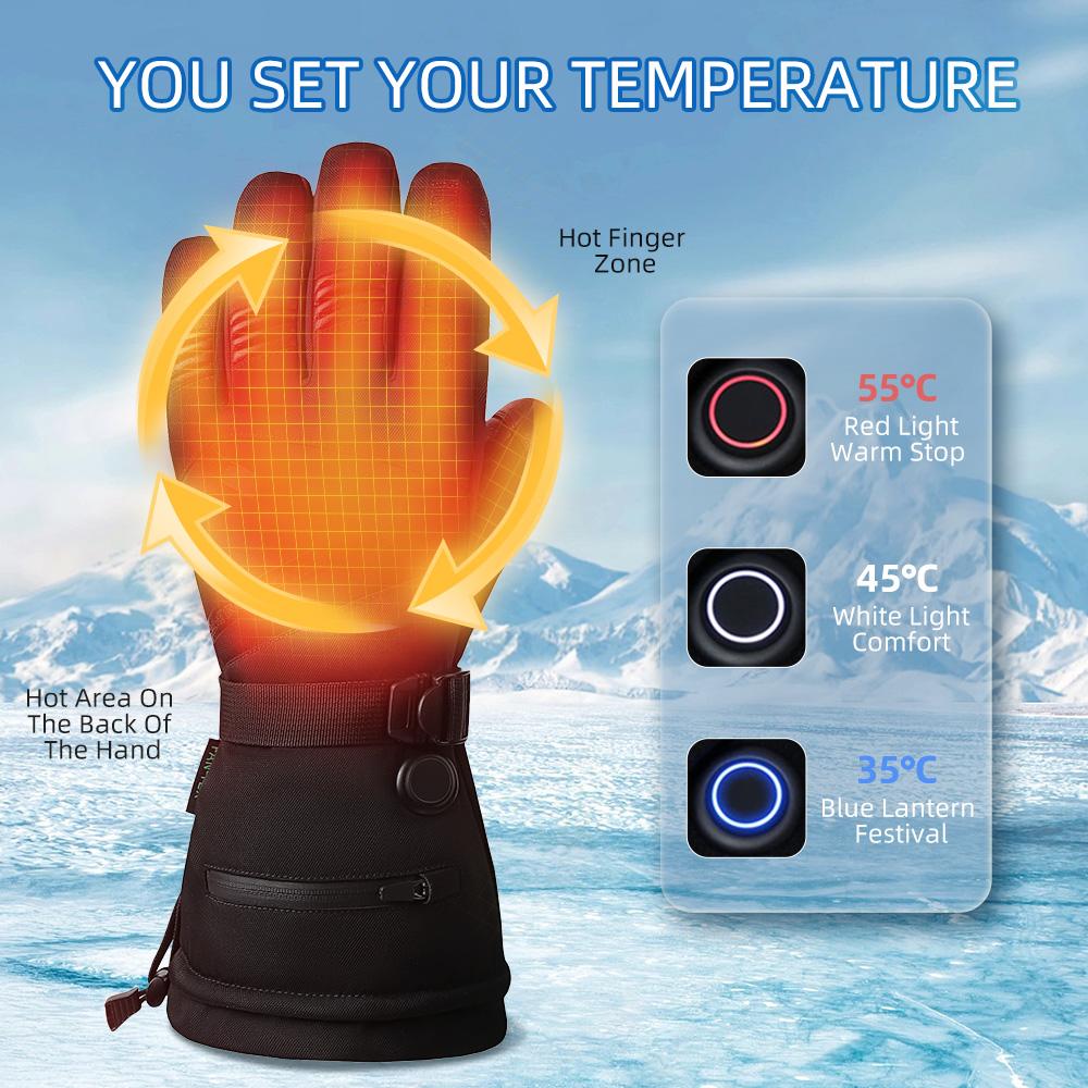 2023 New Goat Leather Outdoor Warm Gloves Electric Heating Gloves Usb Heating Gloves Rechargeable Men And Women