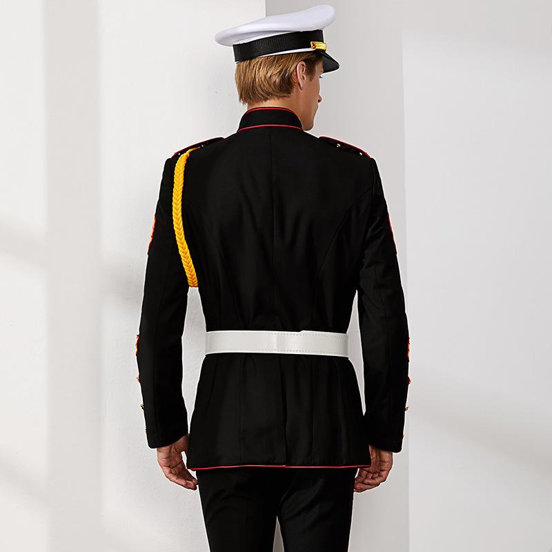High Quality Fashion Custom Winter Black Airport Hotel Work Wear Royal Security Uniform Men