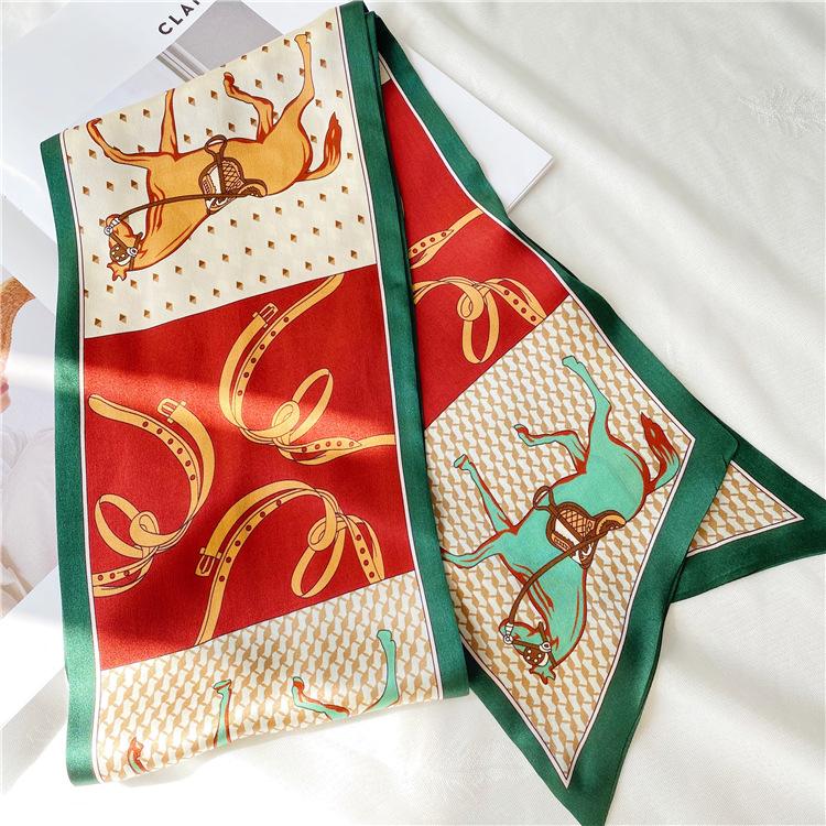 Custom 100% Silk Digital Printed Silk Twill Scarf Custom Printed Silk Scarf