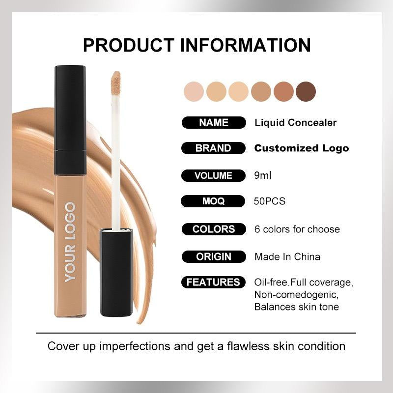 Wholesale Makeup Cream Concealer Private Label Vegetarian Waterproof Long-lasting Liquid Concealer