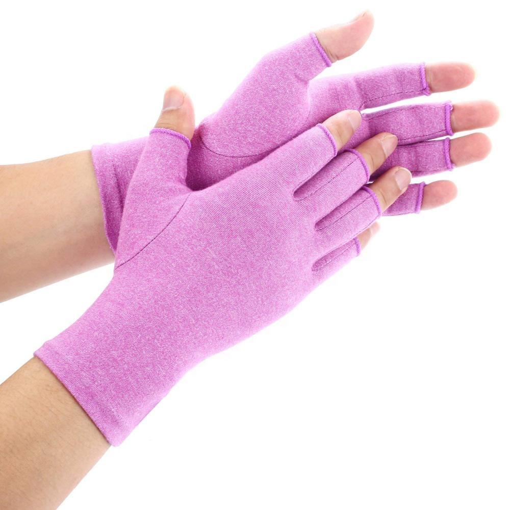 Colorful Stretch Soft Cotton Spandex Anti-Arthritis No-finger Compression Gloves