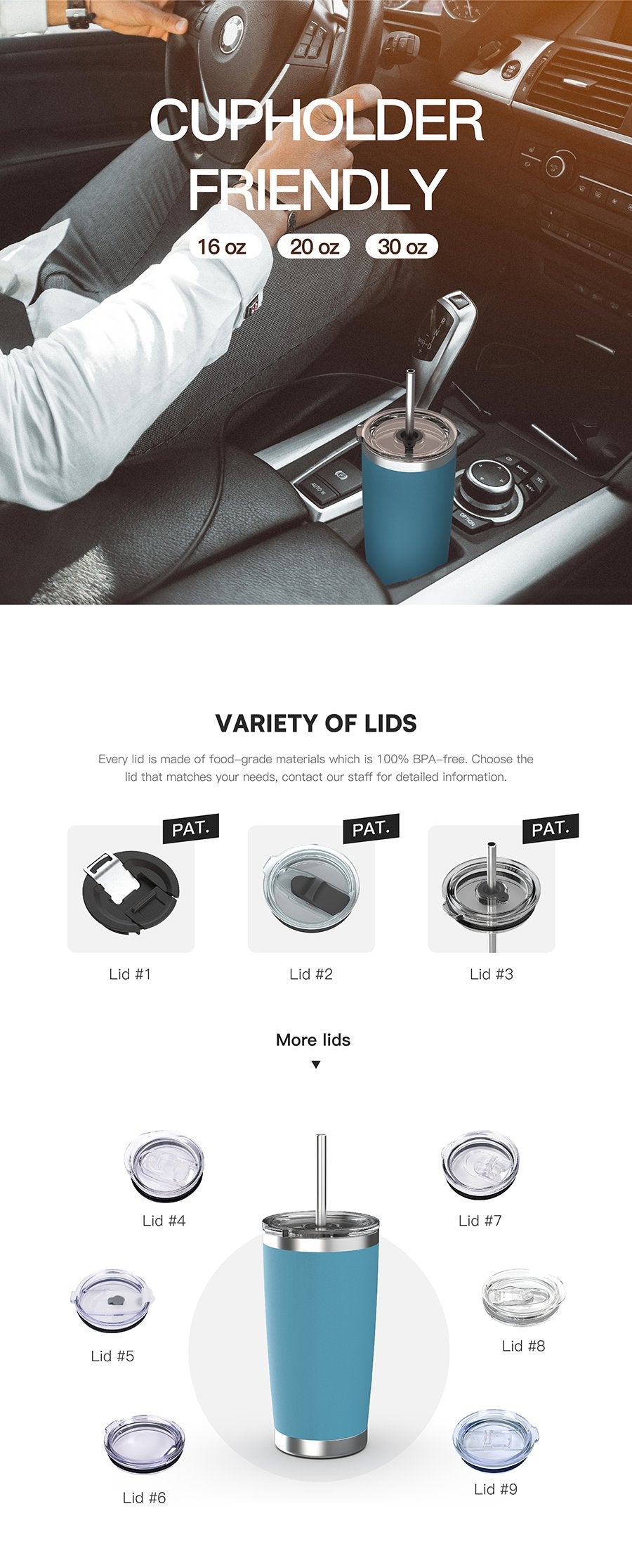 20 Oz Tumbler Stainless Steel Travel Mug Vacuum Cup