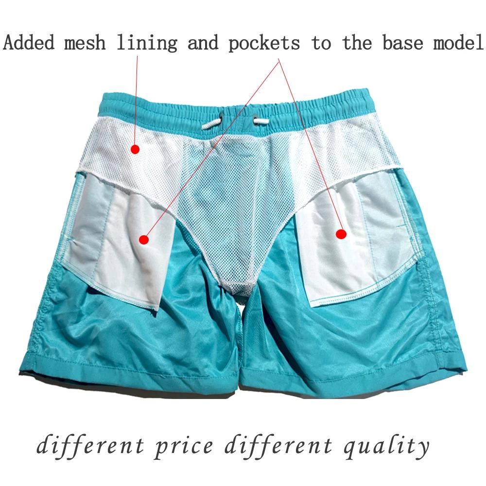 High Quality Custom 4-way Stretch Sublimation Printed Beach Shorts With Zipper Pocket Women's Men's Swimming Trunks