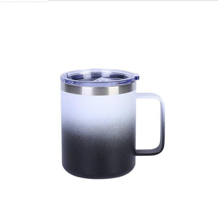 Custom Logo Camping Travel Double Wall 12 Oz 14 Oz Stainless Steel Cup Insulated Coffee Cup With Handle