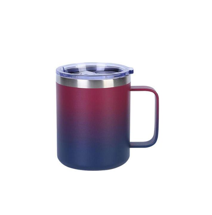 Custom Logo Camping Travel Double Wall 12 Oz 14 Oz Stainless Steel Cup Insulated Coffee Cup With Handle