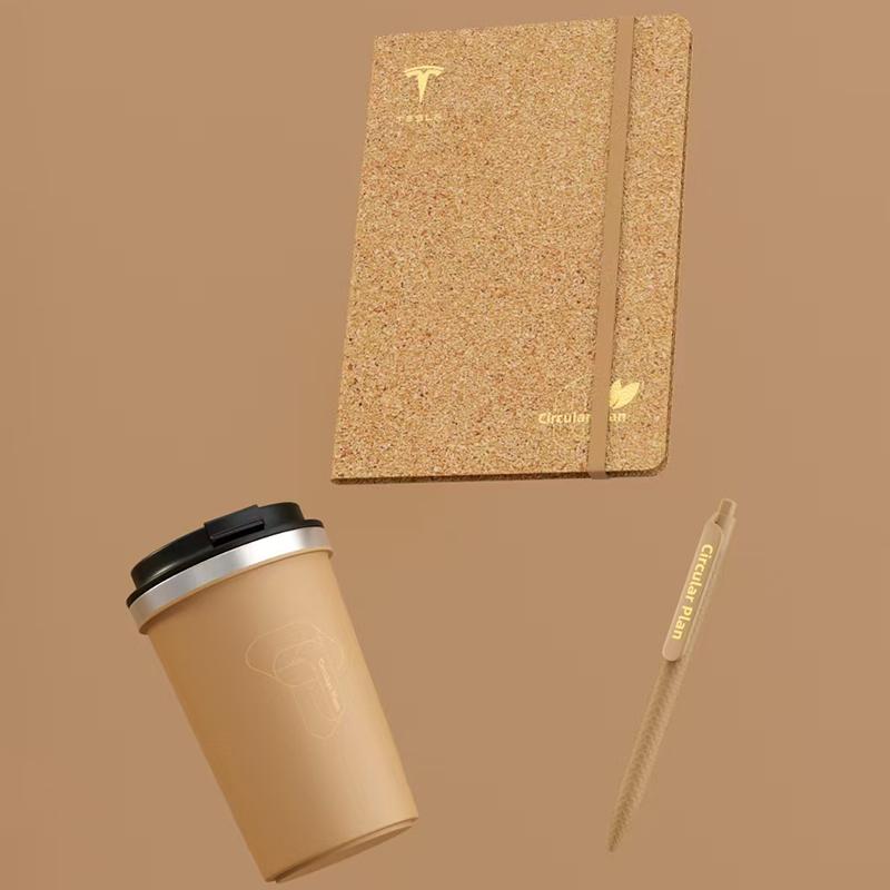 Eco-friendly Coffee Grounds Luxury Diary Cardboard Cork Luxury Paper Set Diary Pu Leather Set Diary Gift