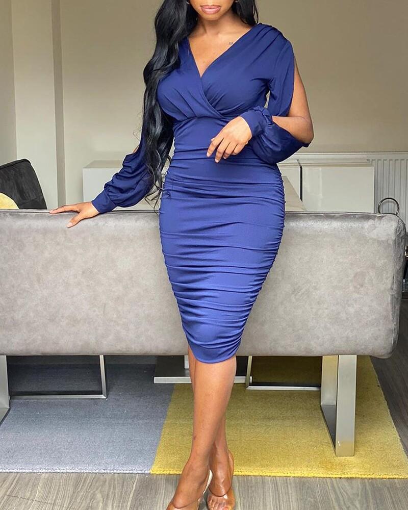 Multi Size Custom Hip Fit Dress Xs S M L Xl 2xl 3xl Long Dress Women Office Long Sleeve Dress