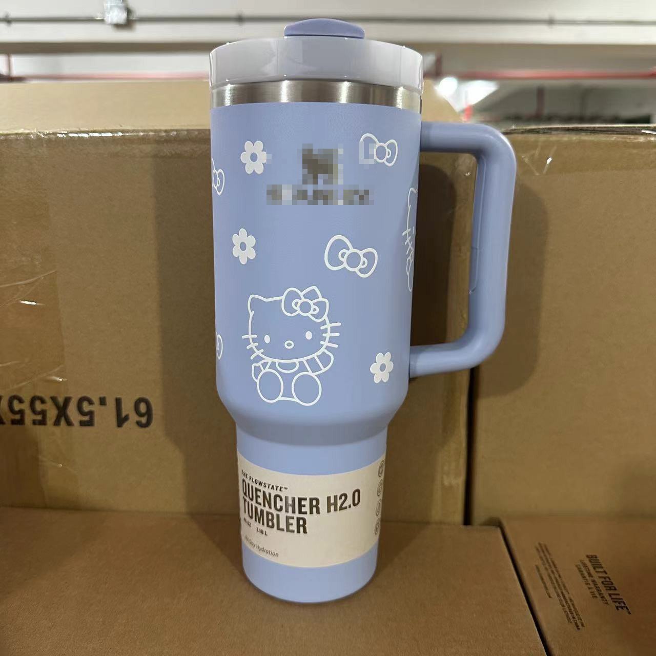 40 Oz KT Cat Print Tumbler Cartoon Water Cup Straw 304 Stainless Steel Double Wall Vacuum Insulated Logo Coffee Travel