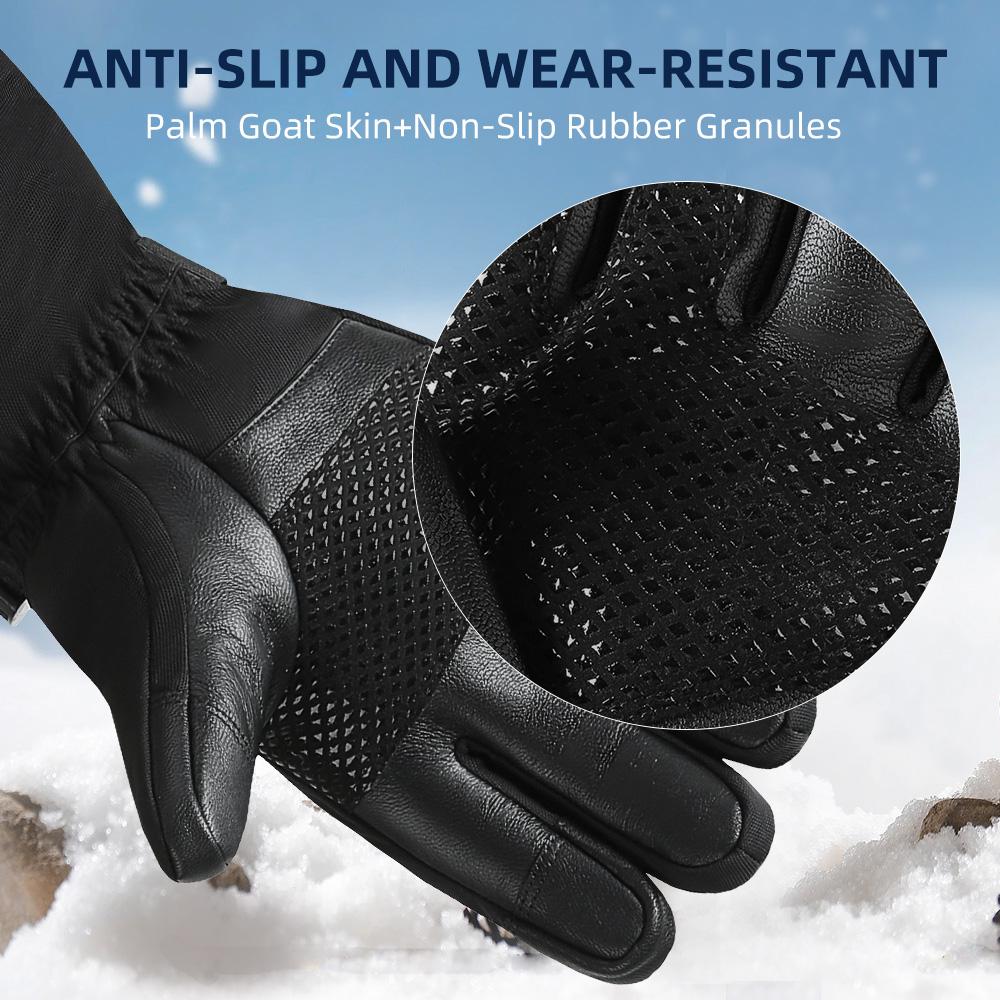2023 New Goat Leather Outdoor Warm Gloves Electric Heating Gloves Usb Heating Gloves Rechargeable Men And Women