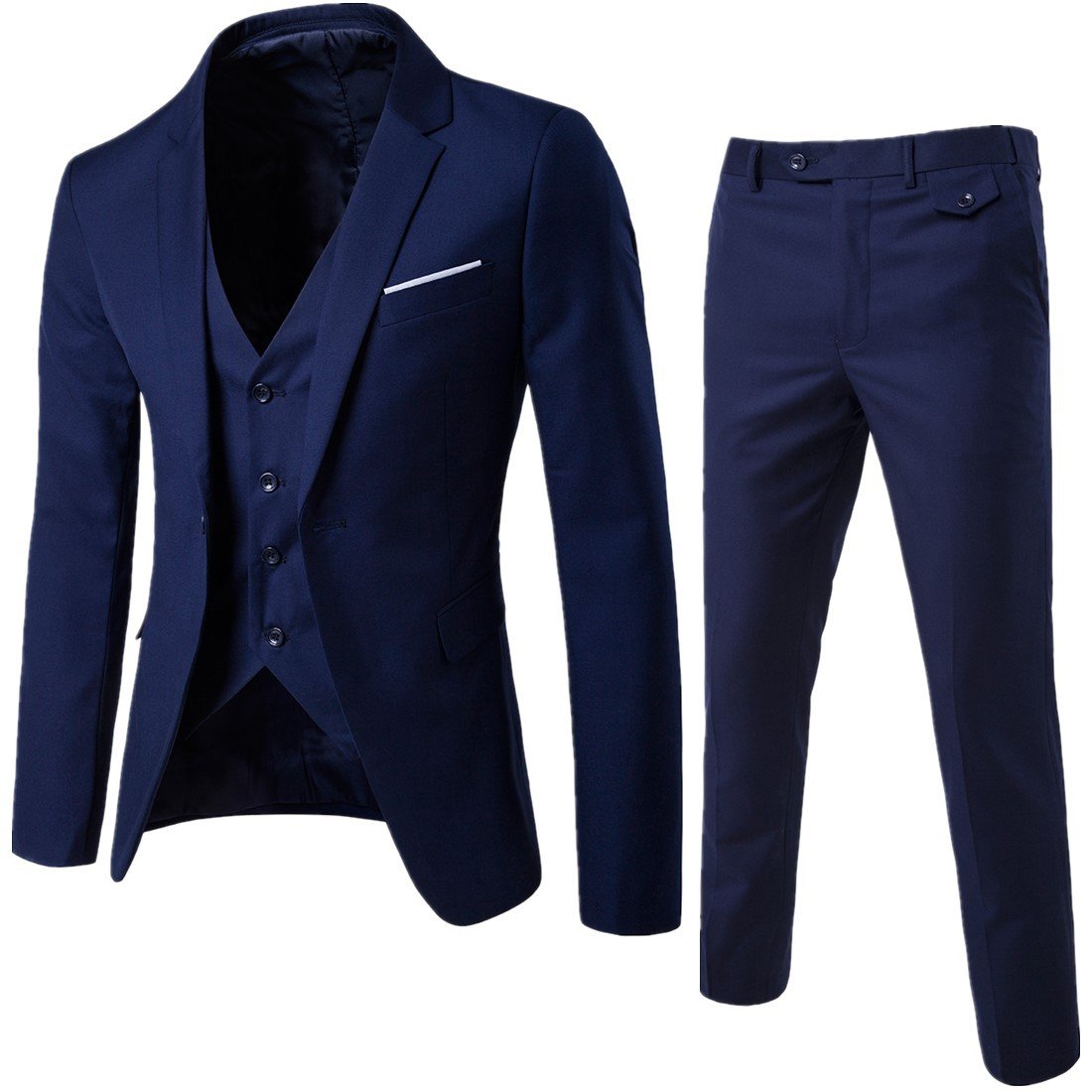 New Trendy Men's Three-Piece Jacket Vest Trousers Slim-Fit Suit Groom Best Man Wedding Dress Casual Suit Men's Suit Jacket Slim-Fit