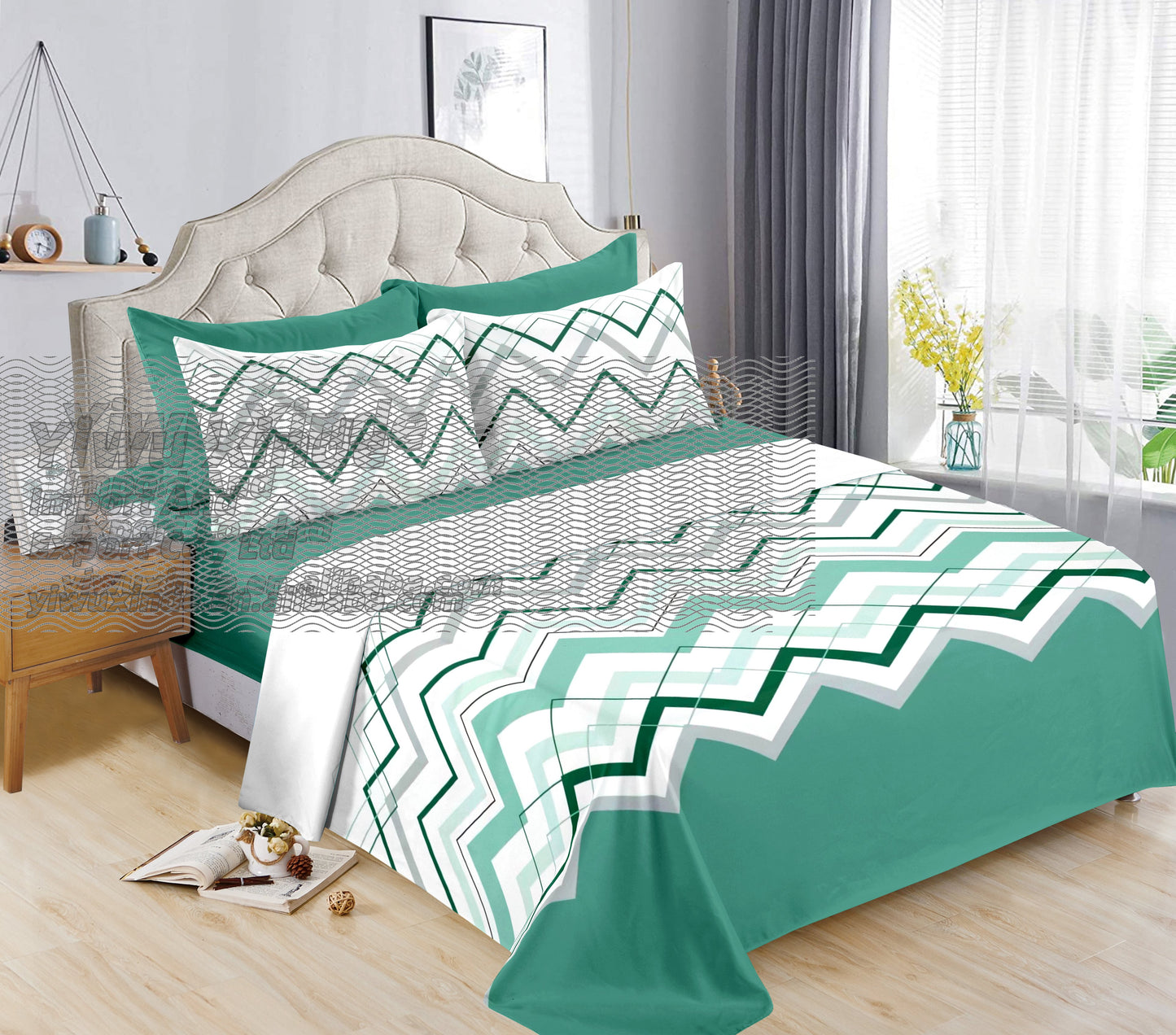 6pc Bedding Suit Wholesale In Stock Retail Printed Cotton Touch Fit Sheets King Bed Sheet With Pillowcase 6 Pcs