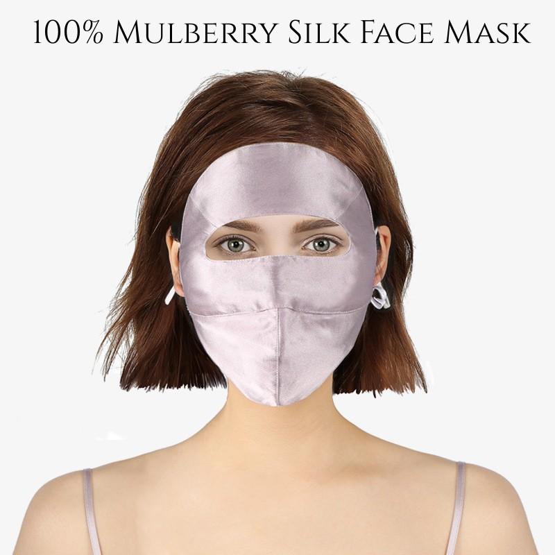 Wholesale Summer Sunscreen 19mm UV Mask 100% Mulberry Silk Sunscreen Veil Breathable Full Mask