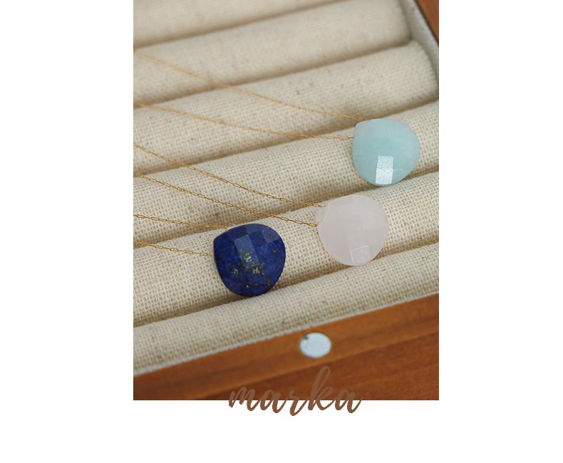 Elegant Personality Fashion Natural Stone Stainless Steel Gold Plated Pendant Necklace