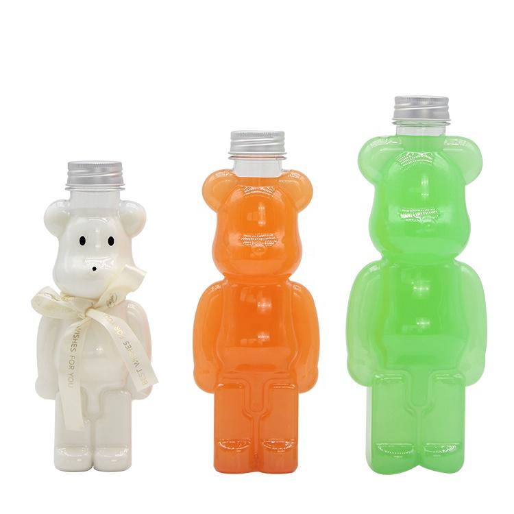 LOKYO Beverage Juice Milk Packaging Bottle Cute Bear Custom Reusable Plastic Foam Tea Cup