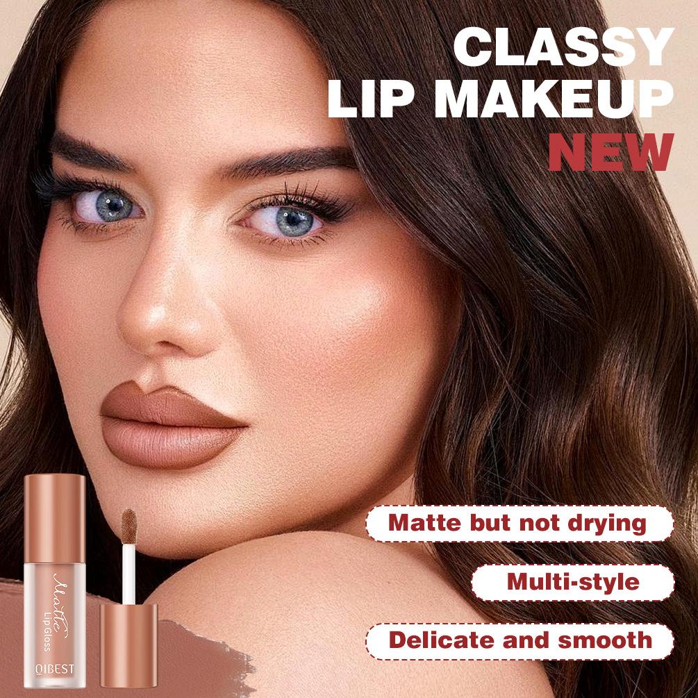 Cruelty-free Natural Velvet Lip Gloss Moisturizing Gloss Non-stick Cup Liquid Lip Glaze Waterproof Non-fading Matte Pigment