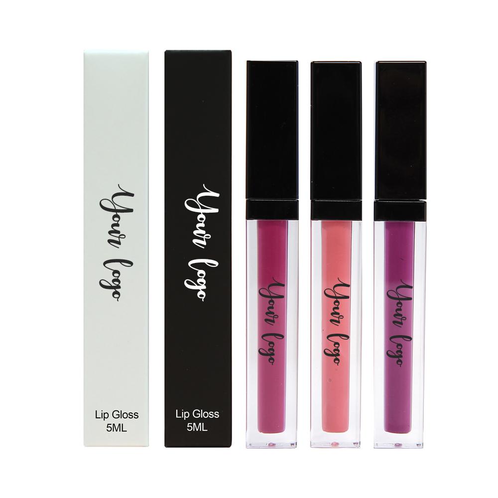 Customized logo OEM odm wholesale matte lipstick gloss lip gloss clear finish cruelty free glitter lip gloss set