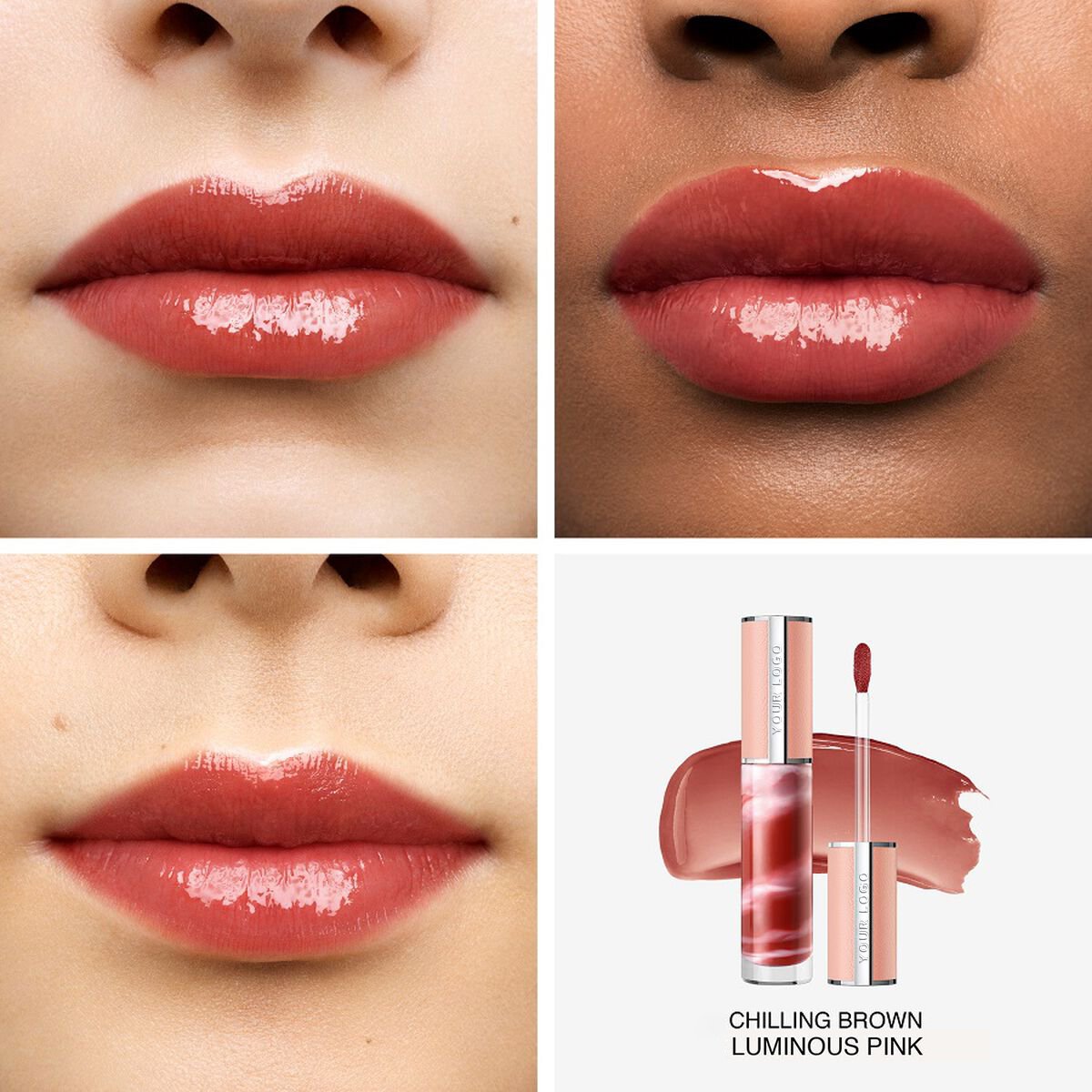 Perfecto Rose Liquid Cream Lip Gloss Waterproof Matte Lip Balm With Customizable Logo Fashion Design Mineral Lip Gloss Label