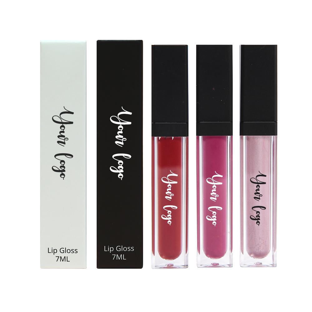 Customized logo OEM odm wholesale matte lipstick gloss lip gloss clear finish cruelty free glitter lip gloss set