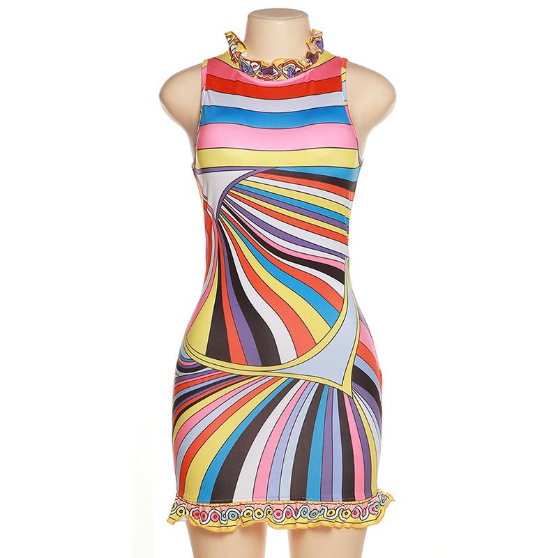 2024 Spring New Fashion Ladies Office Wear Button Waist Lantern Long Sleeve Dress Women