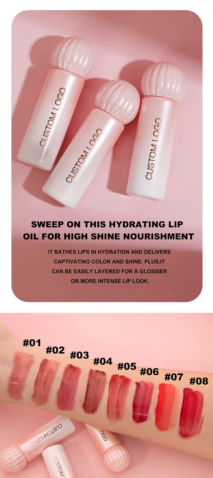 Cosmetics Manufacture High Quality Unique Mirror Vegetarian Lip Gloss Customized Logo Nude Color Lip Gloss Lip Gloss Liquid Lip Balm