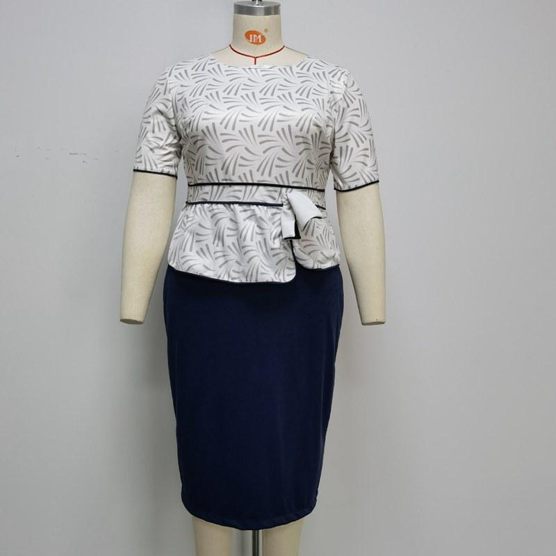 Y208109 African Women's African Digital Print Dress 6XL Casual Round Neck Dress