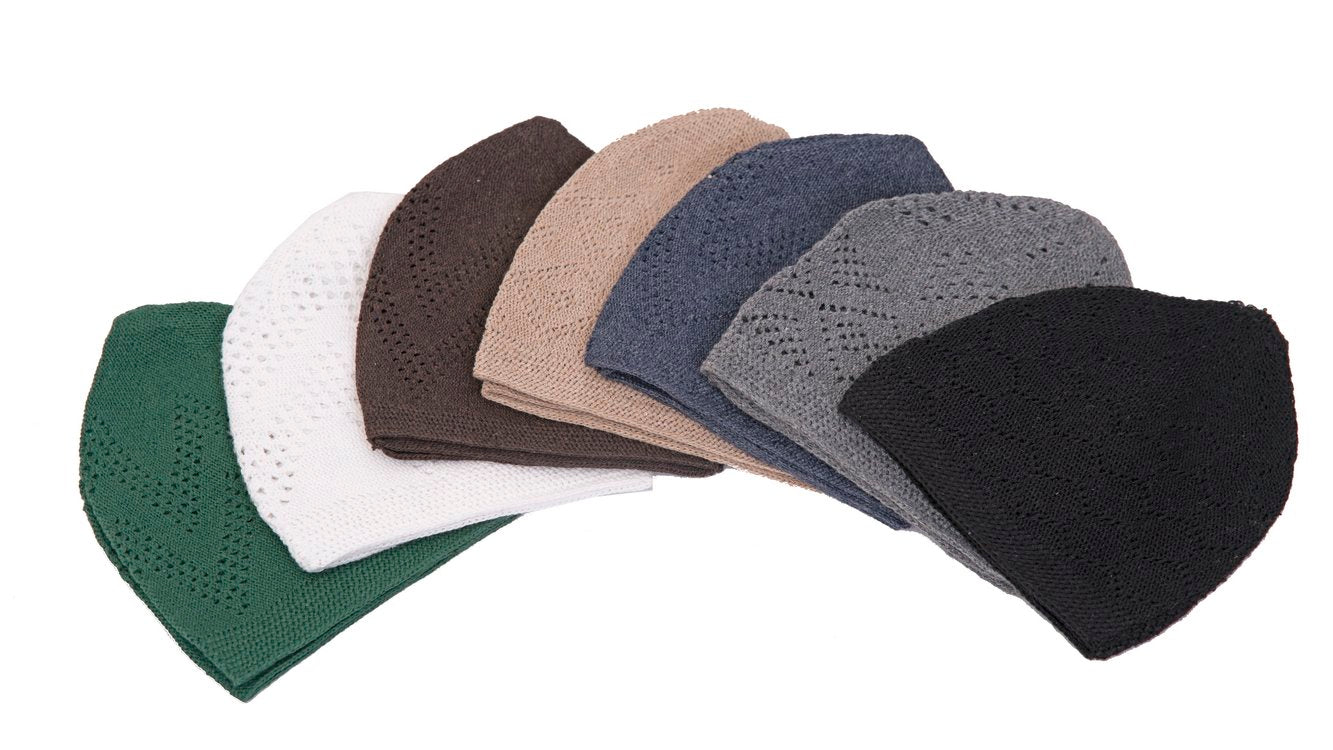 New Islamic Muslim Knitted Kufitopi Prayer Caps Crochet Tachitak Skull Cap
