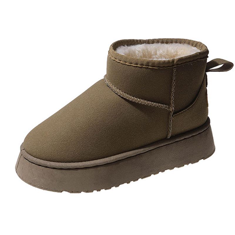 Wholesale Winter Unisex Thickened Warm Non-slip Suede Waterproof Shoes Round Toe Design Couple Women Snow Boots Slippers