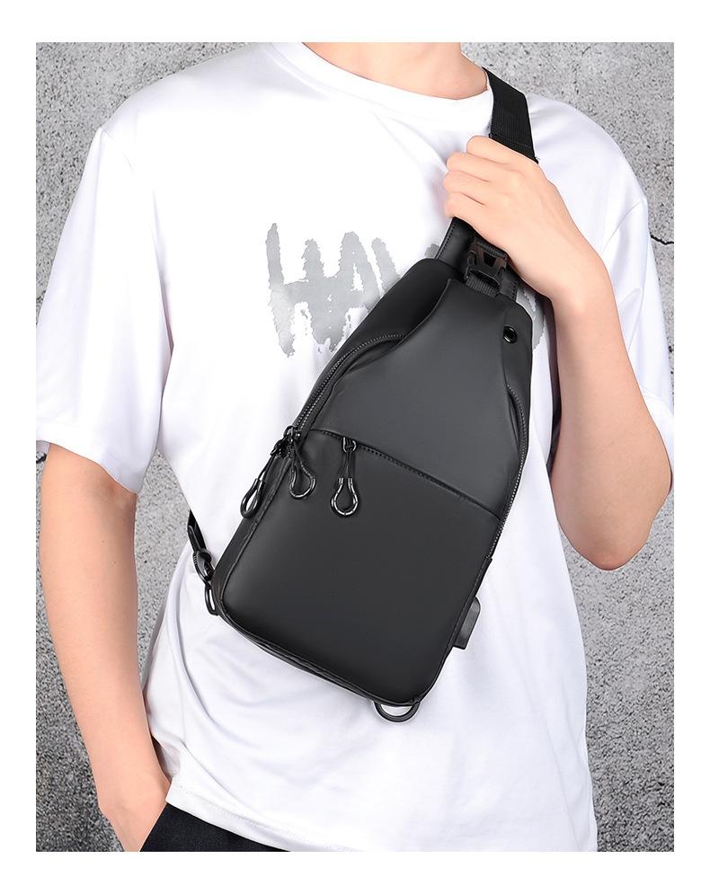 Casual Fashion Multifunctional Chest Bag Shoulder Bag Waterproof Chest Crossbody Bag With USB For Young Men