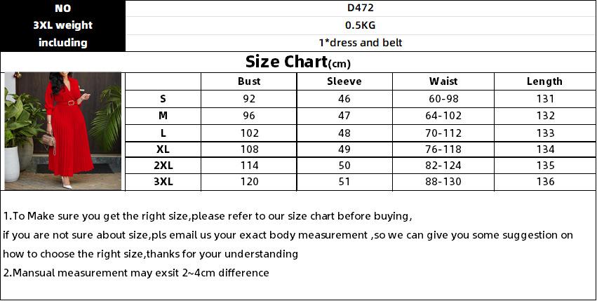 2024 Hot Spring New Women's Fashion V-neck Solid Color Plus Size Dress