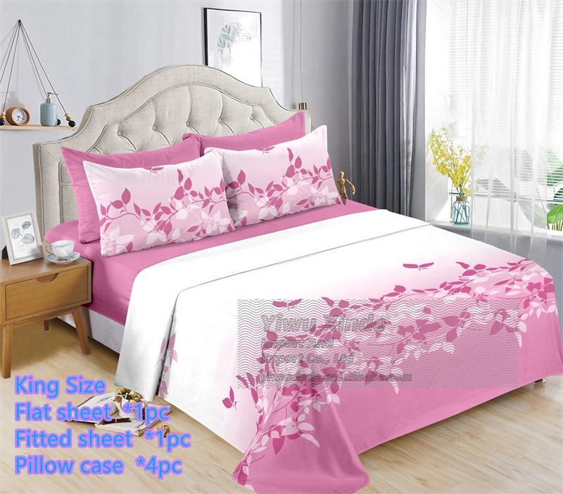 6pc Bedding Suit Wholesale In Stock Retail Printed Cotton Touch Fit Sheets King Bed Sheet With Pillowcase 6 Pcs