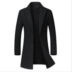 Factory Wholesale 2024 Men's Wool Trench Coat Slim Coat Warm Winter Long Men's Trench Coat