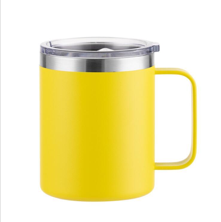 Custom Logo Camping Travel Double Wall 12 Oz 14 Oz Stainless Steel Cup Insulated Coffee Cup With Handle