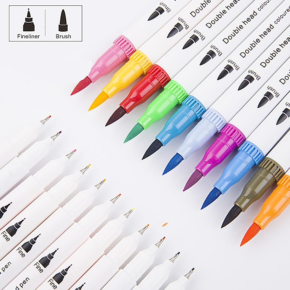 100 Color Double Tip Ink Pen Erasable Mark Pen Children's Highlighter Art Mark Pen With Drawing Pen Suit