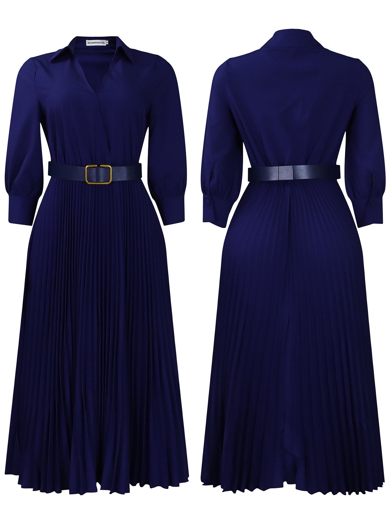 2024 Hot Spring New Women's Fashion V-neck Solid Color Plus Size Dress