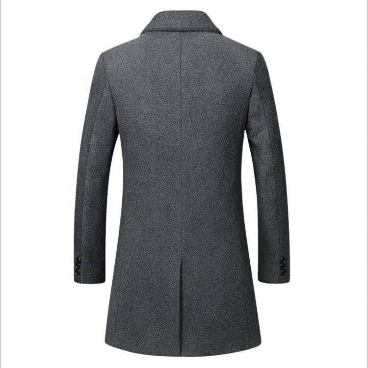 Factory Wholesale 2024 Men's Wool Trench Coat Slim Coat Warm Winter Long Men's Trench Coat