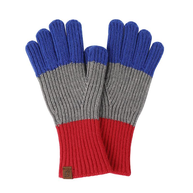Winter Cold Weather Warm Wool Blend Jacquard Knit Gloves For Girls