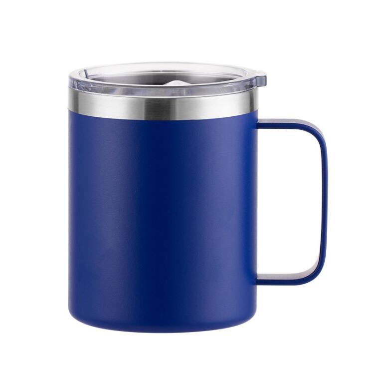 Custom Logo Camping Travel Double Wall 12 Oz 14 Oz Stainless Steel Cup Insulated Coffee Cup With Handle
